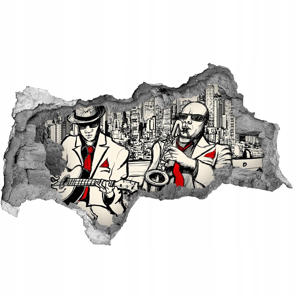 

Fototapeta dziura na ścianę 3d Nowy Jork Jazz