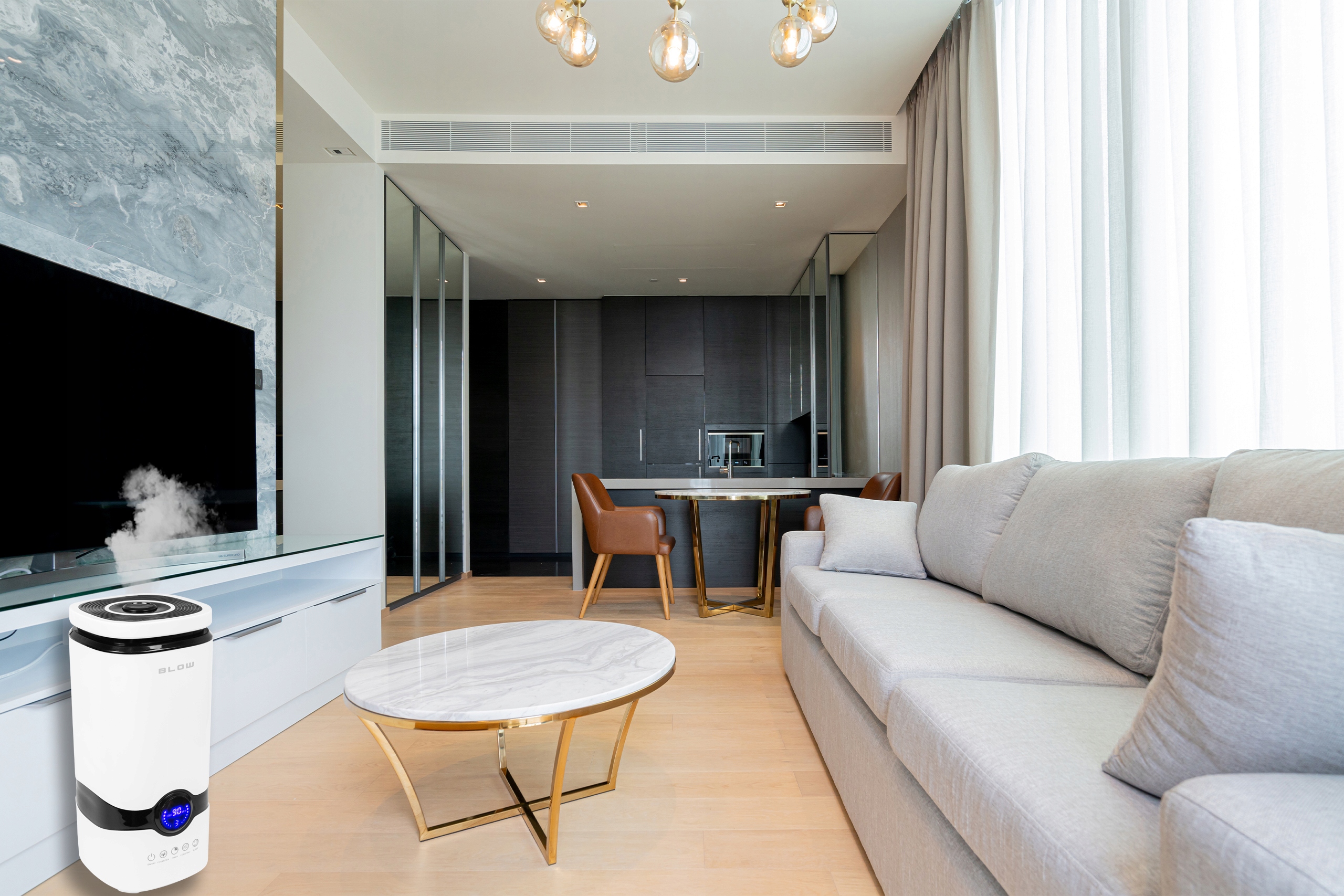 VLAŽILNIK DIFUZOR HIGROMETER ČASOVNIK DALJINSKI UPRAVLJALNIK TERMOMETER 4L + 12 OLJ Medicinski pripomoček ne