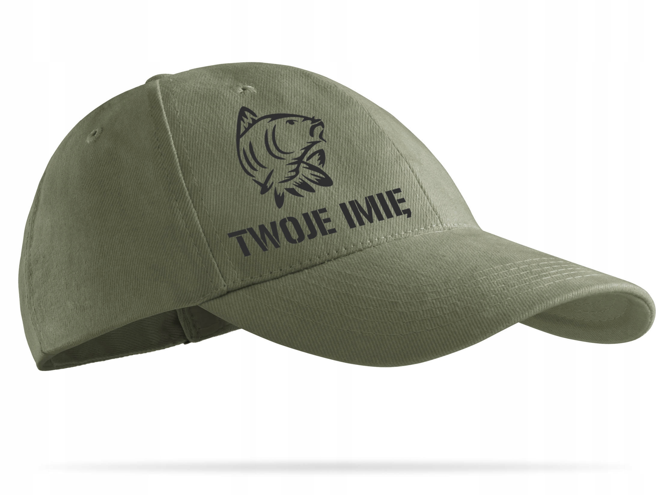

Czapka wędkarska khaki Karp Twój Nadruk