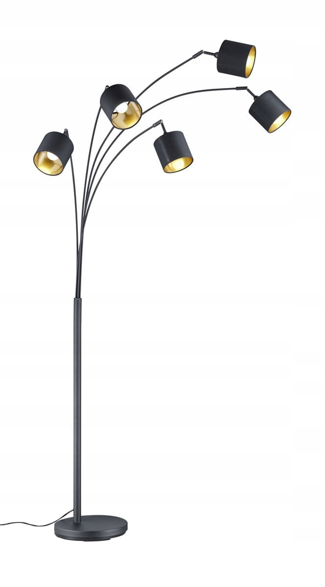 Stojacia podlahová lampa moderná, čierna, zlatá Rl