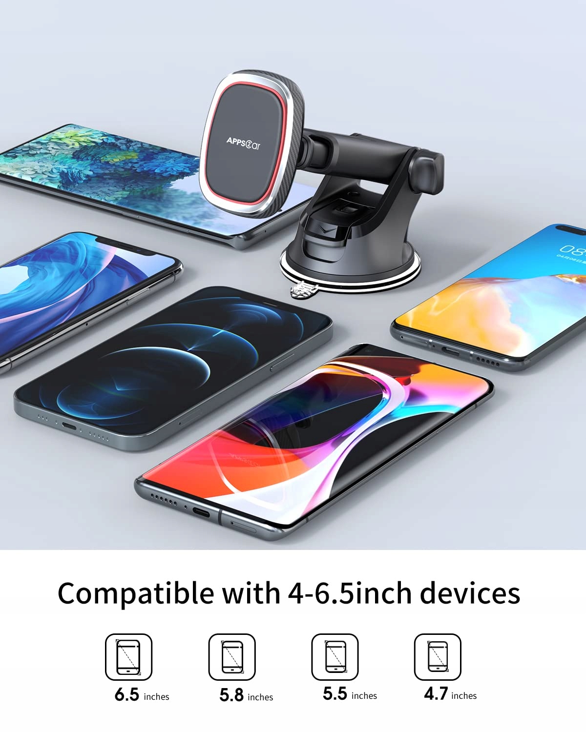 APPS2CAR Magnetyczny Uchwyt Samochodowy Do Telefonu iPhone — miniatura 5