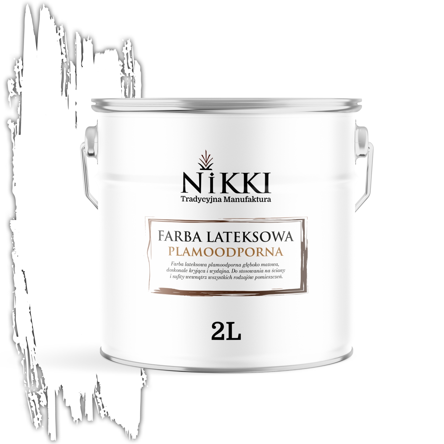 Latexová Farba Plamoodolná Snežná Biela Biela Hlboká Matná 2L Na Steny