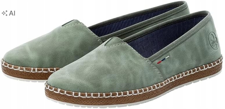 Rieker Dámské Zasouvací Espadrilky Zelené 40 6PA