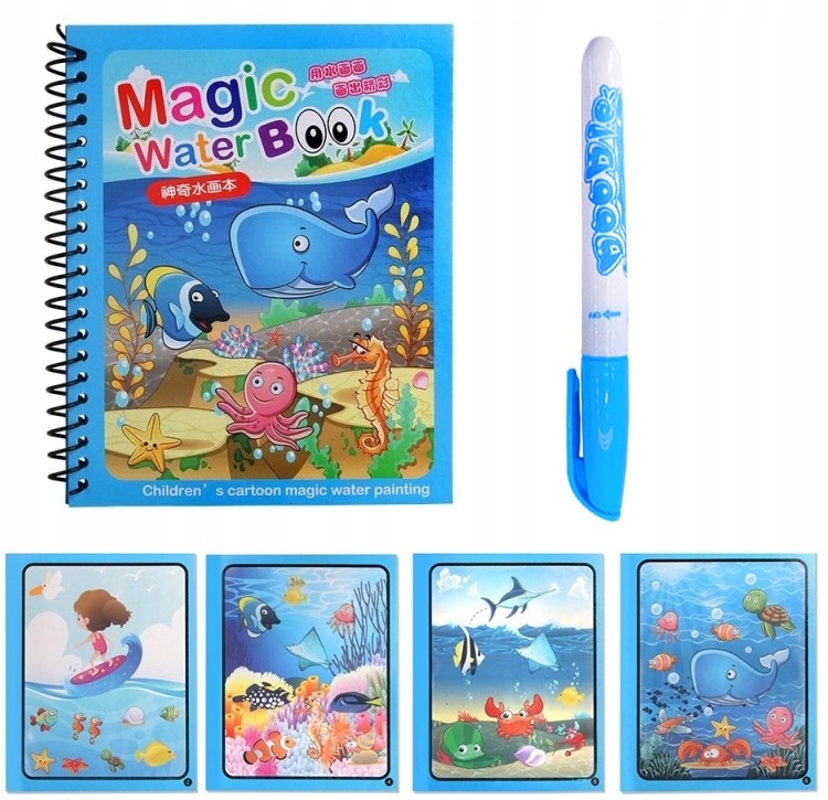 

Magiczna Wielorazowa Kolorowanka Wodna Pisak