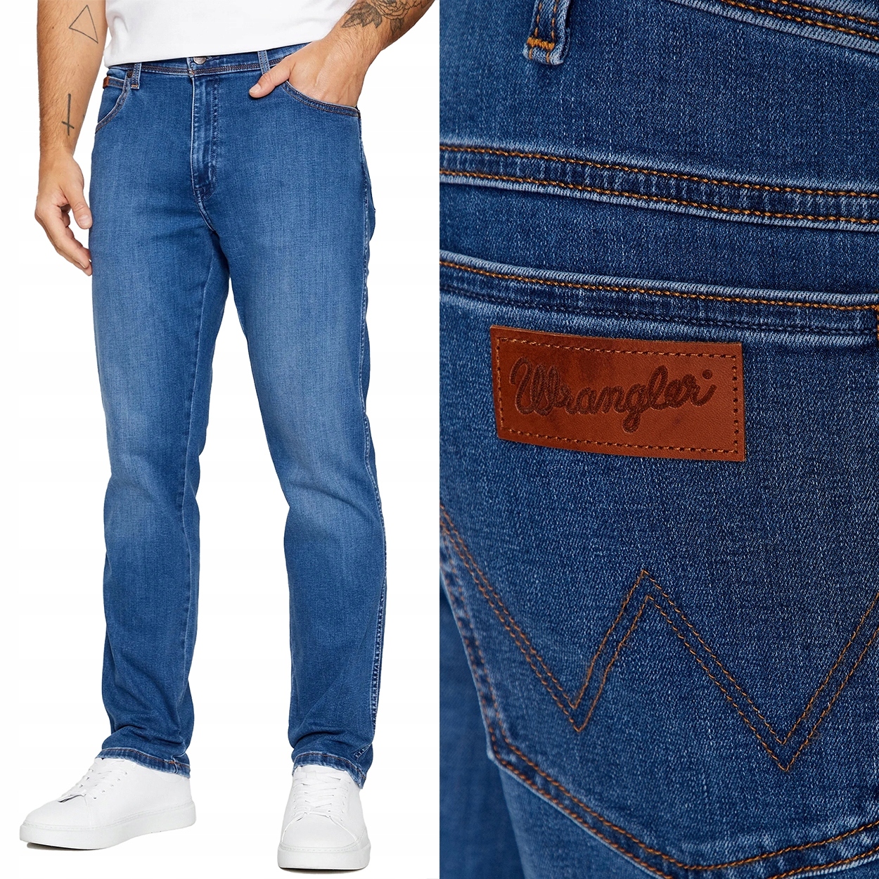 Wrangler Texas Slim Pisces Epic Soft elastické džínové kalhoty W38 L34