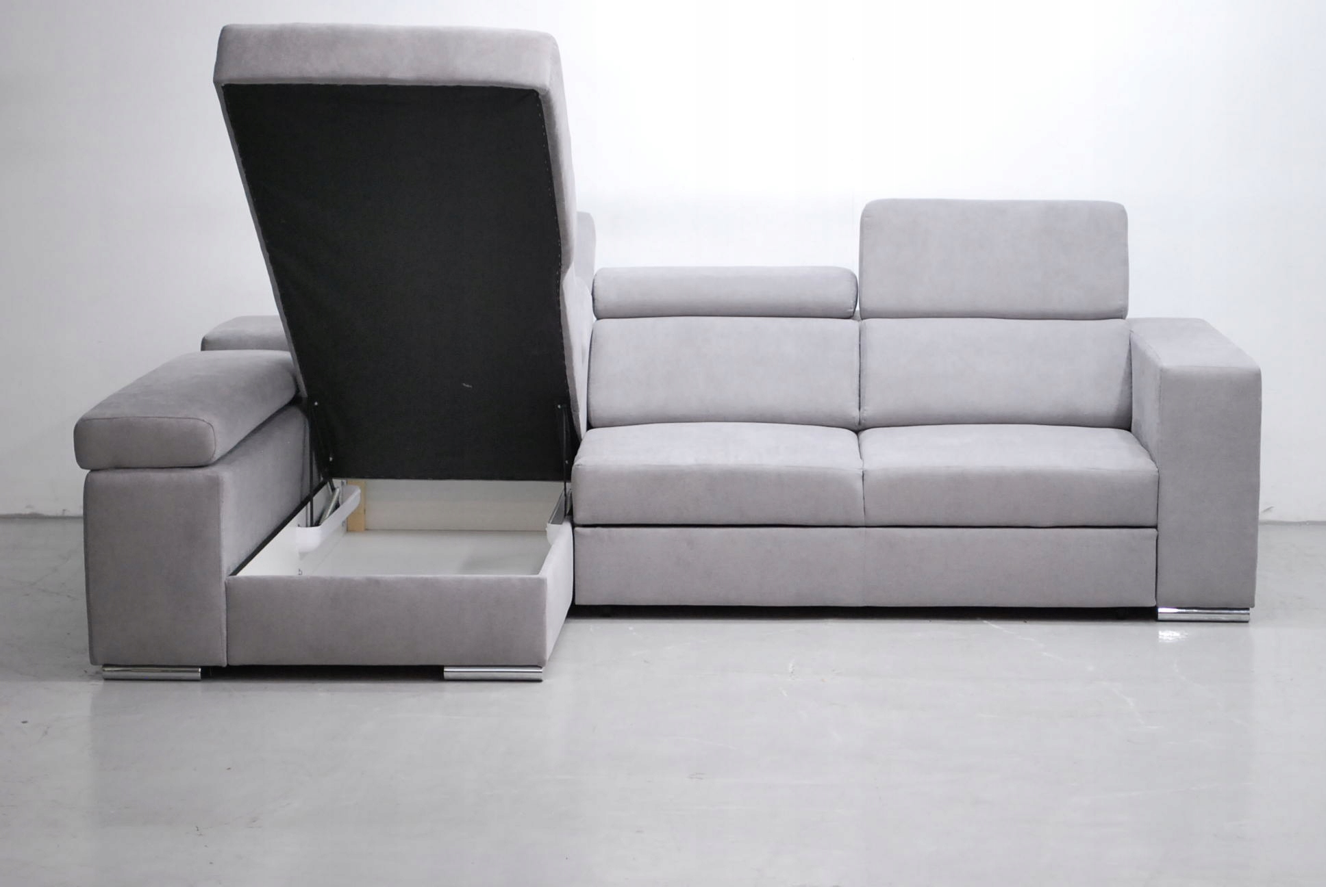 PHL DESIGN NOWOCZESNY NAROŻNIK funkcja spania pojemnik regulowane zag enjoy Orientacja prawostronny