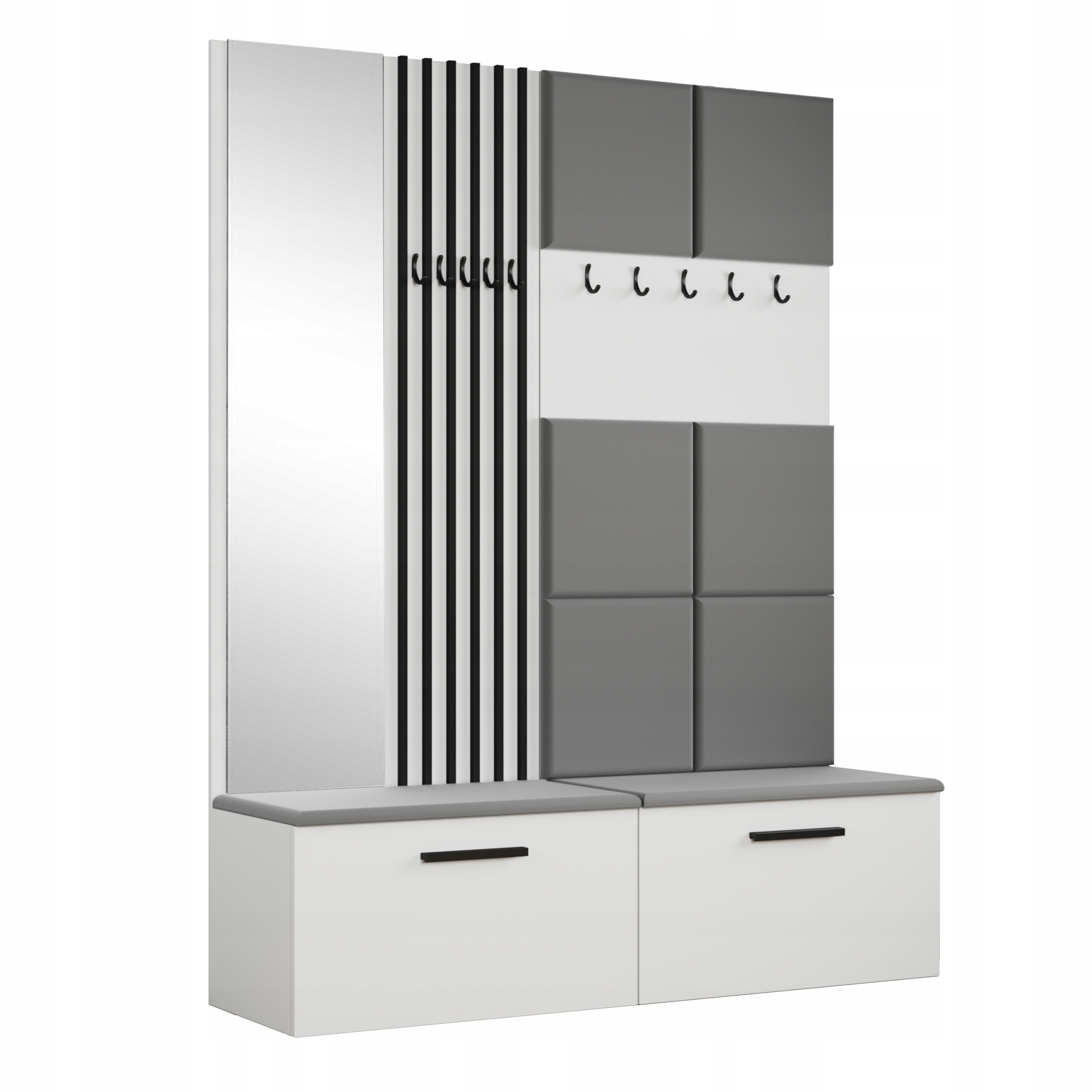 Šatní skříň Modulo 161,2/204/40 cm do předsíně Moderní bílá