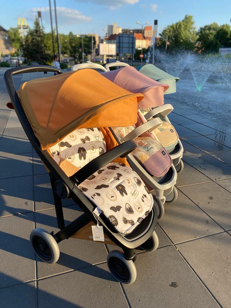 wózek Greentom Classic white/cherry Kolor biały Odcienie czerwieni