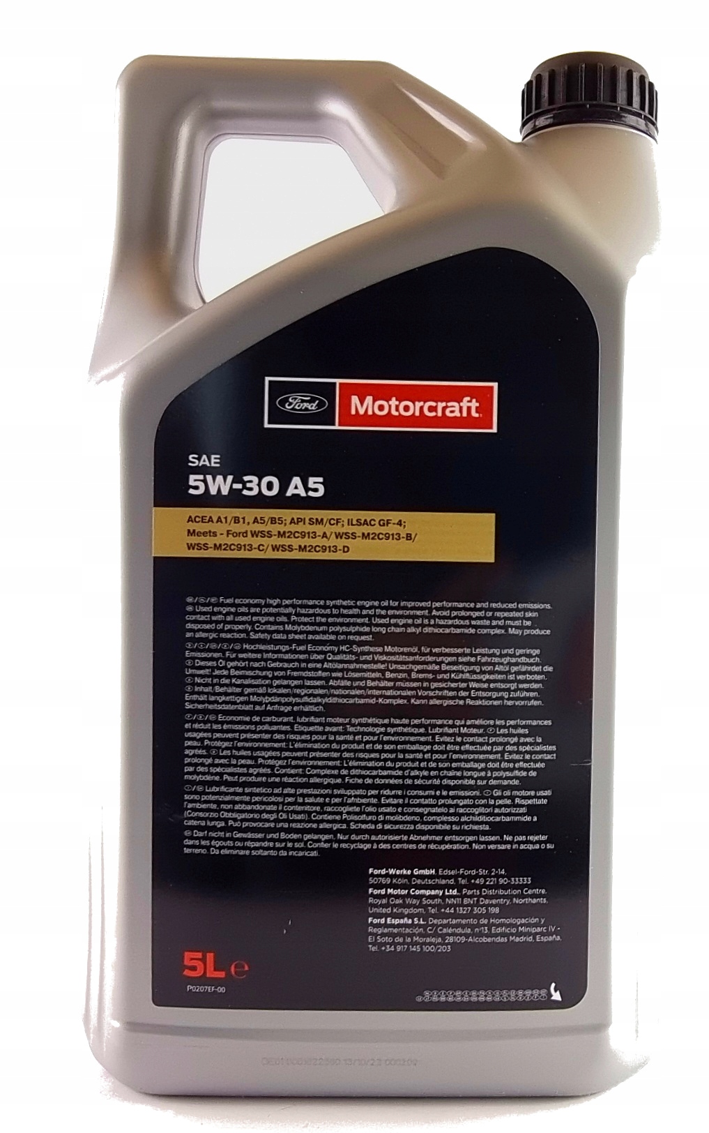 OLEJ FORD MOTORCRAFT A5 5W30 5L 15CF54 / 155DFC EAN (GTIN) 05901854553863