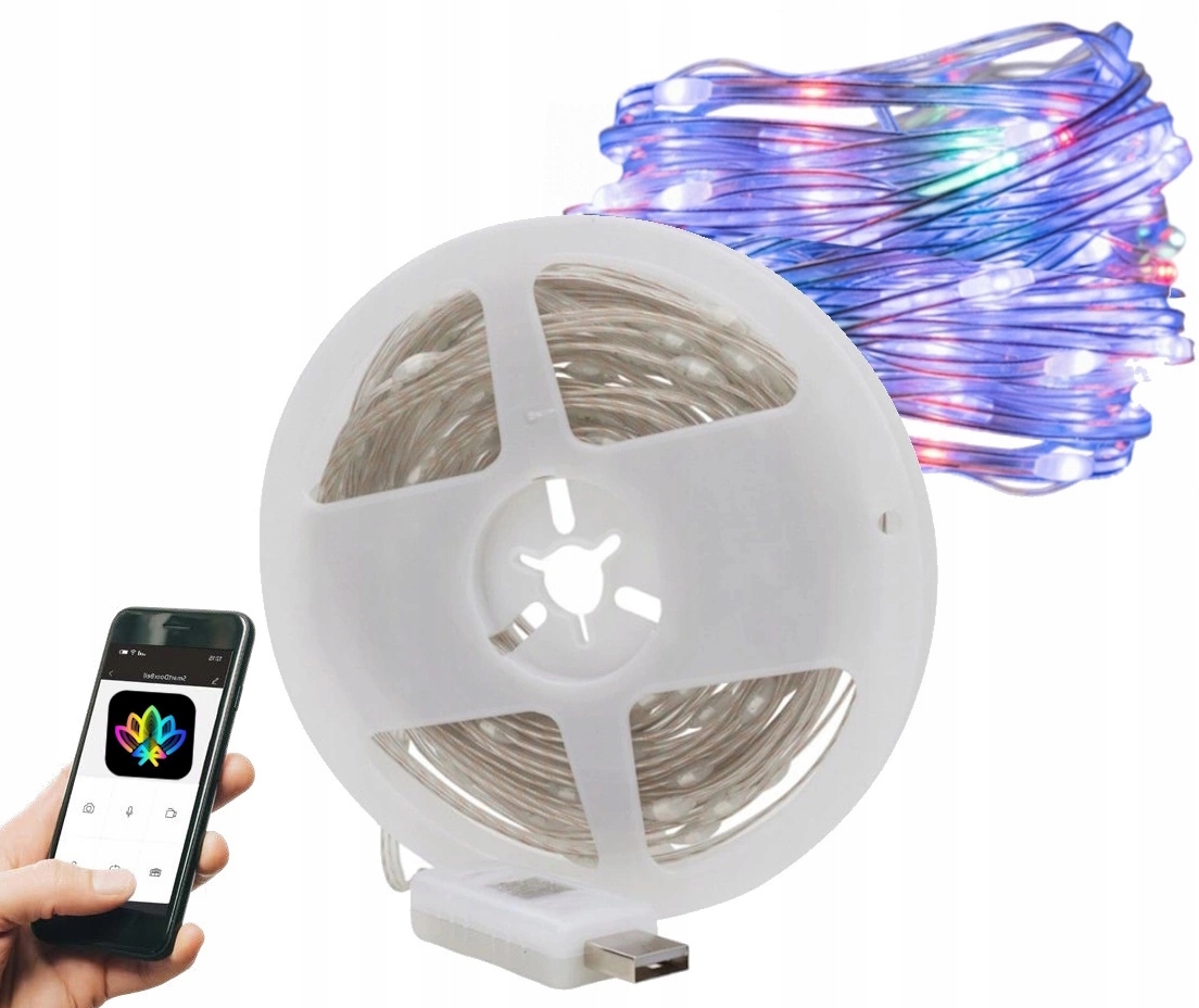 Venkovní Led světla Světelný řetěz 400 Led 1 mil. barev 40 m Bluetooth