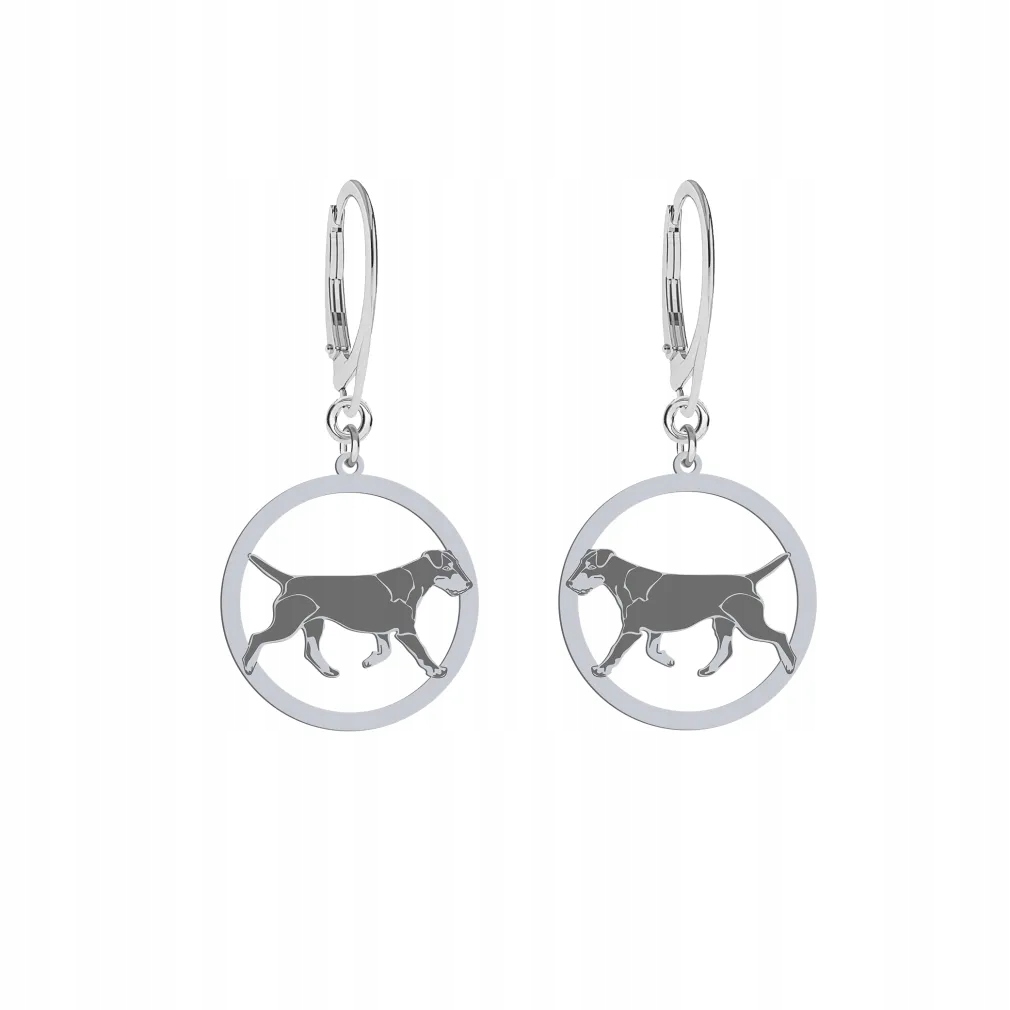 Stříbrné Náušnice Německý lovecký teriér 925 Dárek pro ženu Gravírování