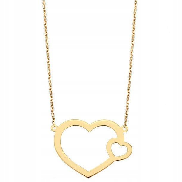 

Złoty naszyjnik 333 Celebrytka 8K Dwa Serce