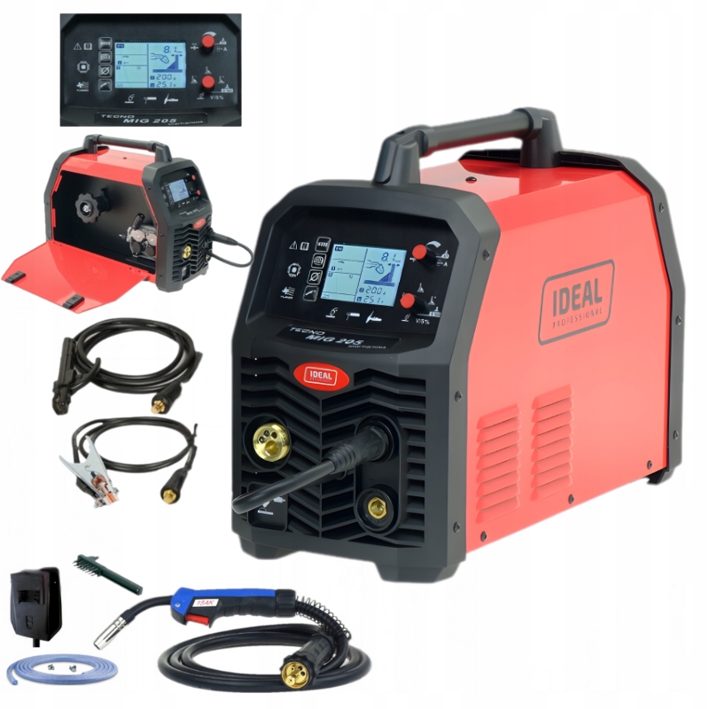 Półautomat spawalniczy Tecno Mig 205 LCD Mig/tig/mma Synergic 4x4 Ideal