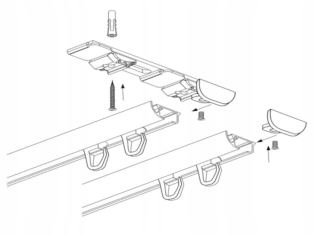 Szyna sufitowa 2 tory ZD biała 200 cm Creativa Zawartość zestawu komplet