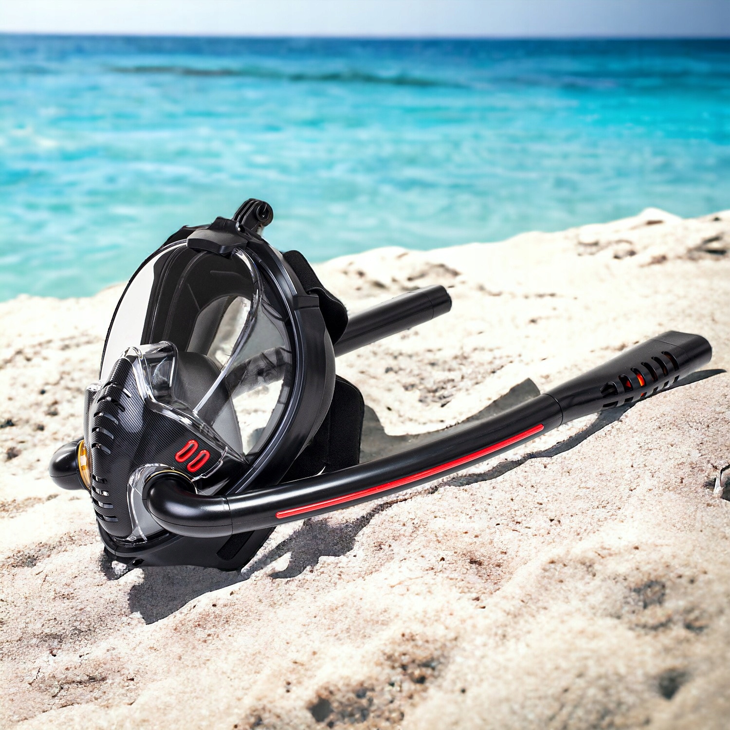 MASKA DO NURKOWANIA PEŁNOTWARZOWA Z UCHWYTEM GoPro DO PŁYWANIA AntiFog L/XL Marka inna