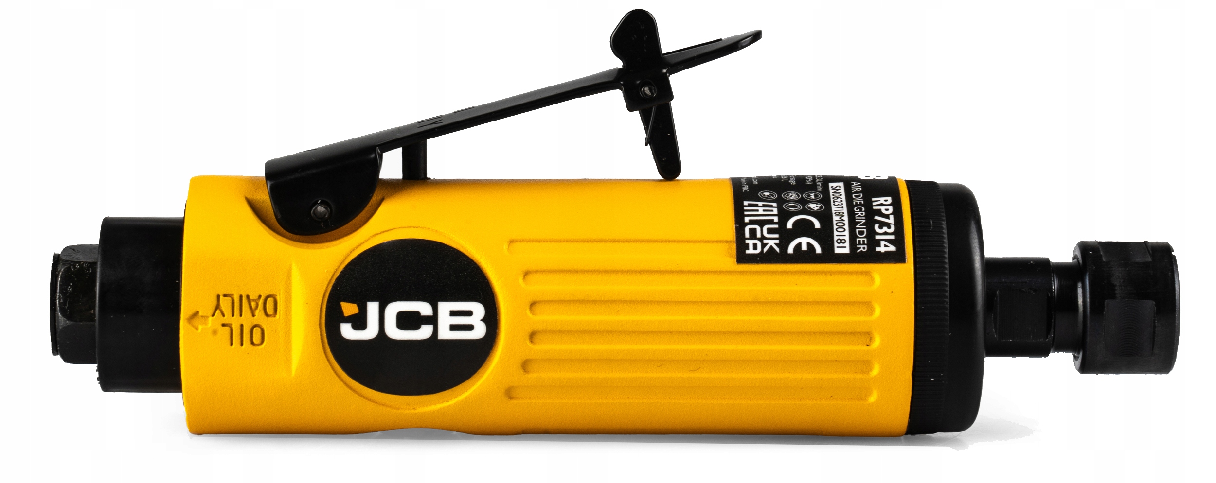 SZLIFIERKA PNEUMATYCZNA PROSTA 1/4" 6MM 25000 RPM REGULACJA TRZPIENIOWA JCB Prędkość obrotowa 25000 obr./min