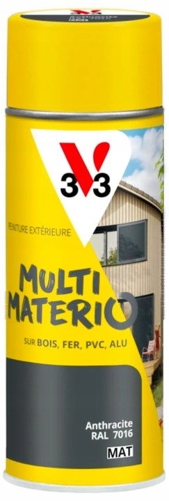 V33 Farba Uniwersalna Do Różnych Podłoży Ral 7016 Antracyt Mat Spray 400ML