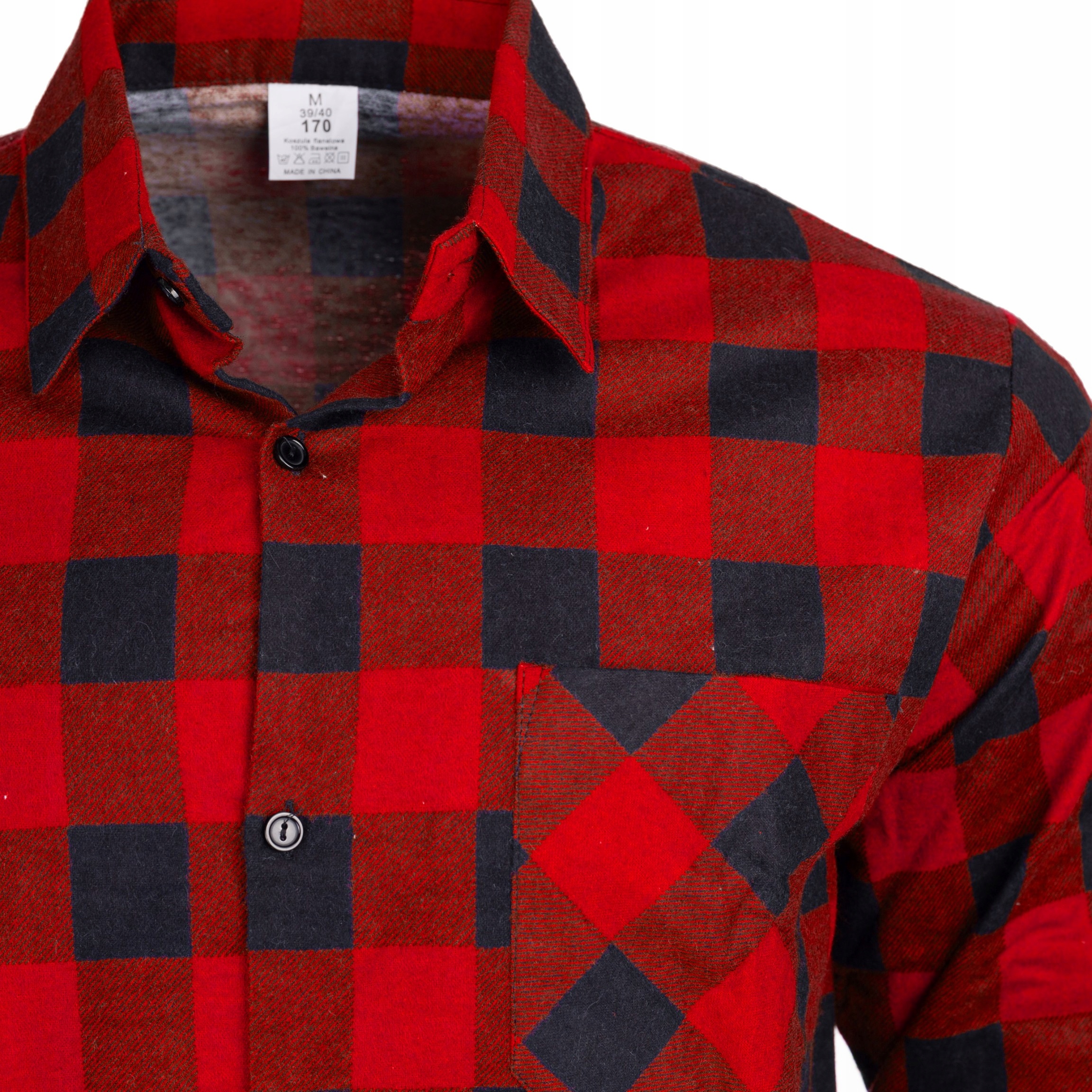 KOSZULA FLANELOWA CASUAL W KRATE MĘSKA 100% BAWEŁNA r. XL Linia regular