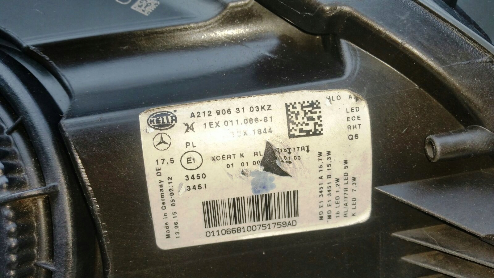 MERCEDES-BENZ W212 FULL LED ILS SCHEINWERFER LINKS LEWA LAMPA A2129063103KZ Marka OE