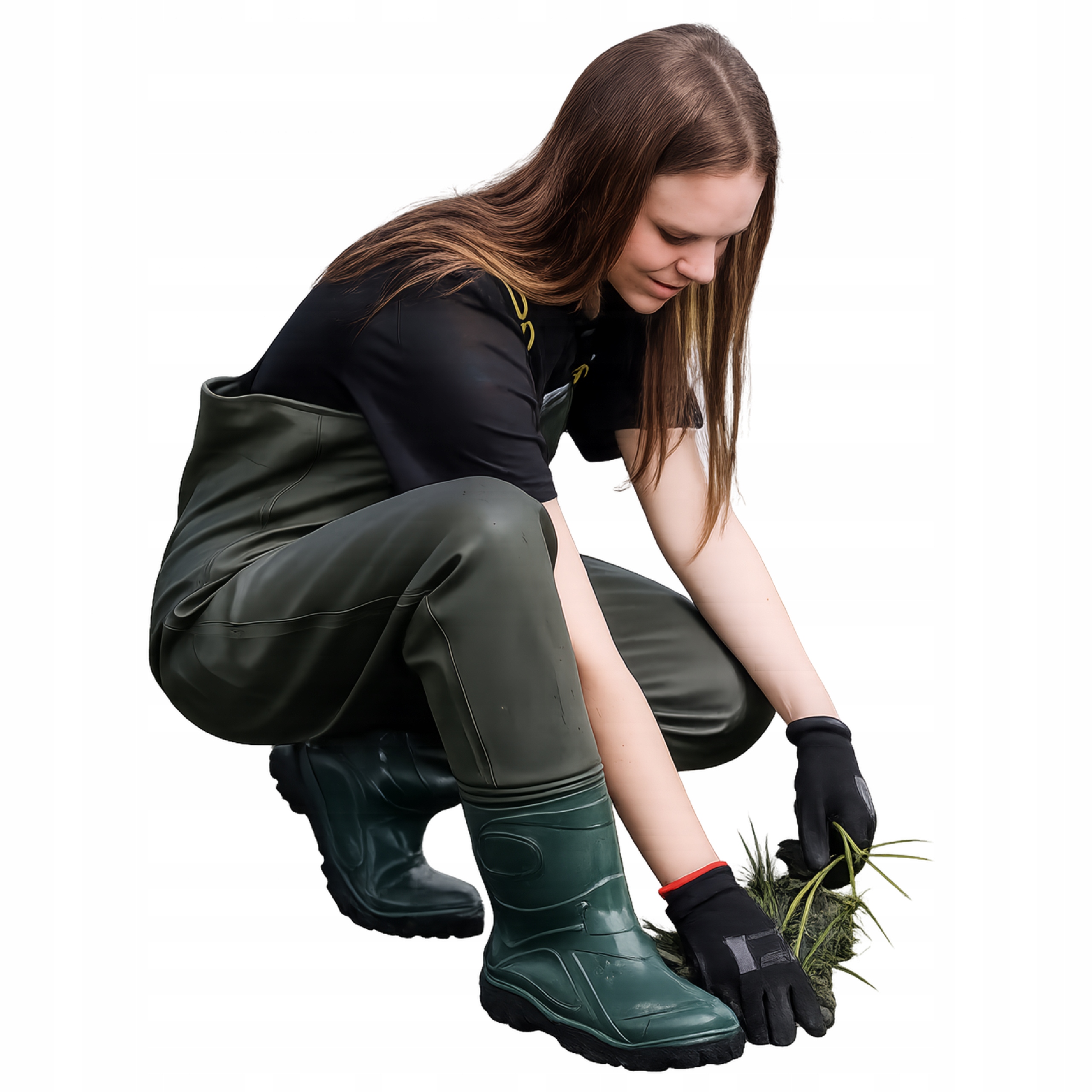 Spodniobuty Wodoochronne Pros Oliwka Młodzieżowe Do Prac Ogrodowych Wodery