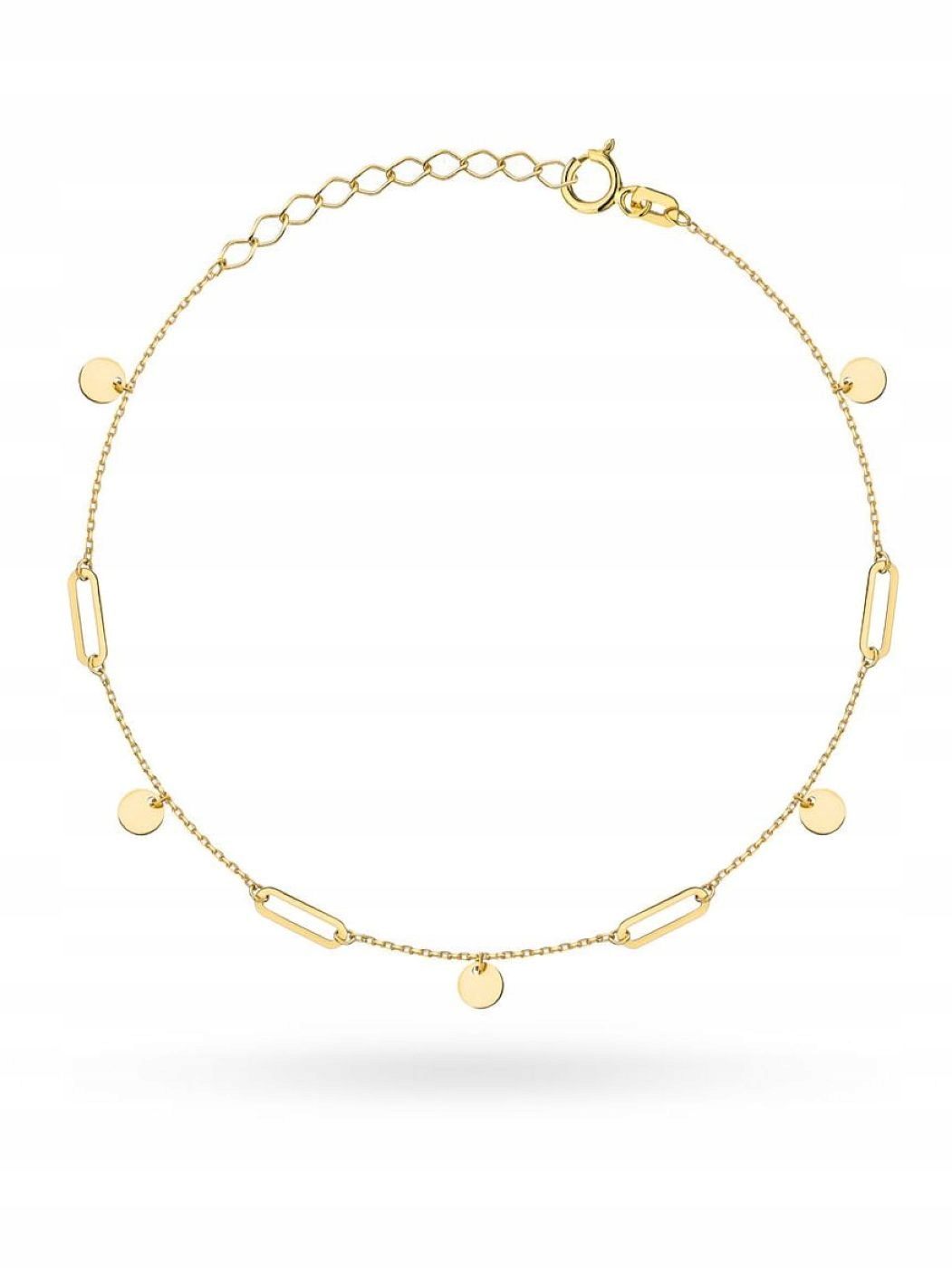Zlatý náramek s články a plnými kolečky Zlato 585 1.04 g