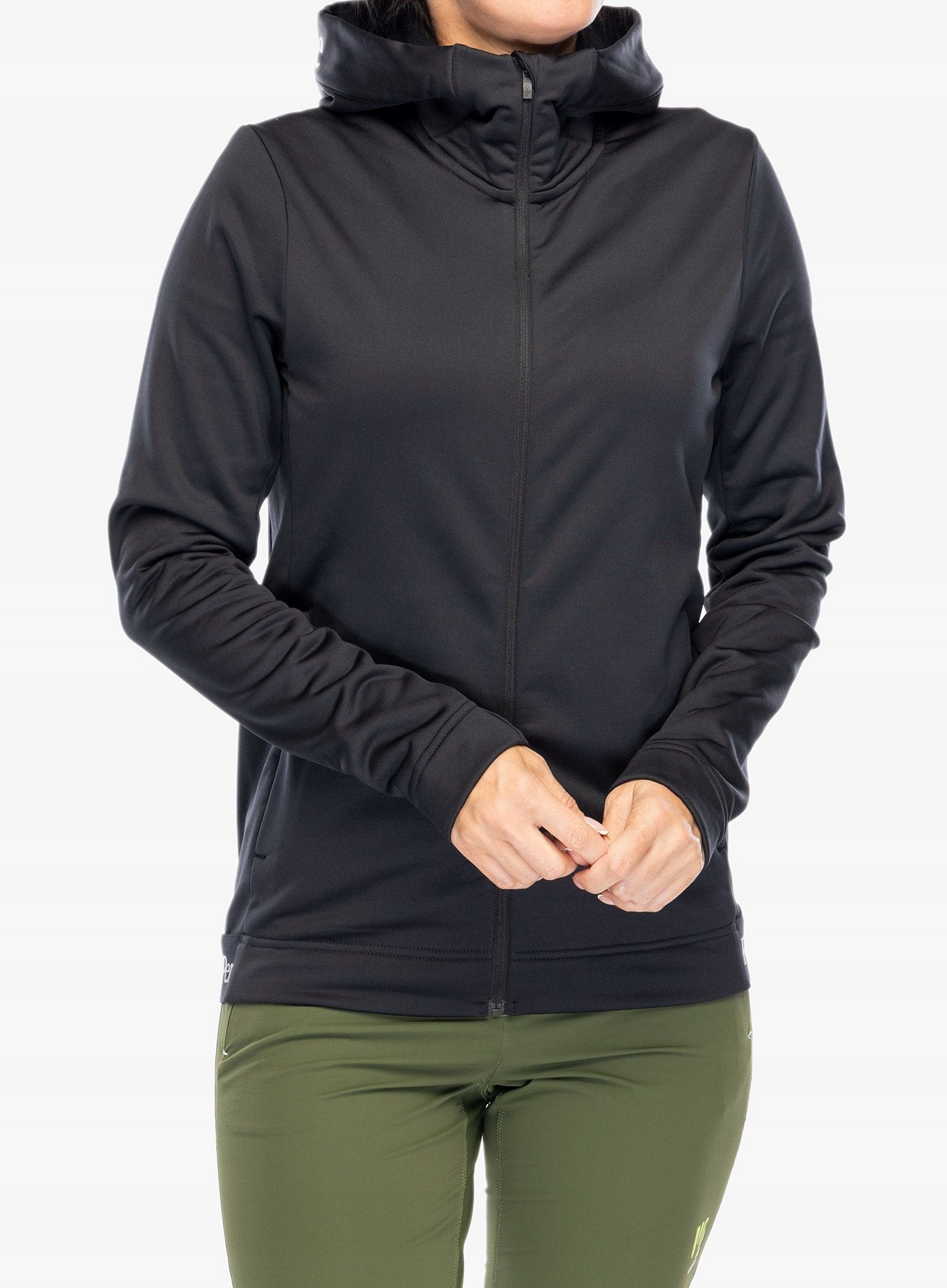 Mikina fleecová Peak Performance Rider Tech Zip Hood černá Xs