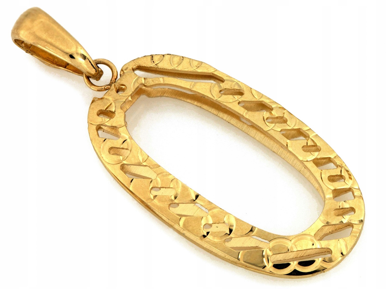Velký zlatý oválný přívěsek pr. 585 14k 1.89g lesklý 29.5mm