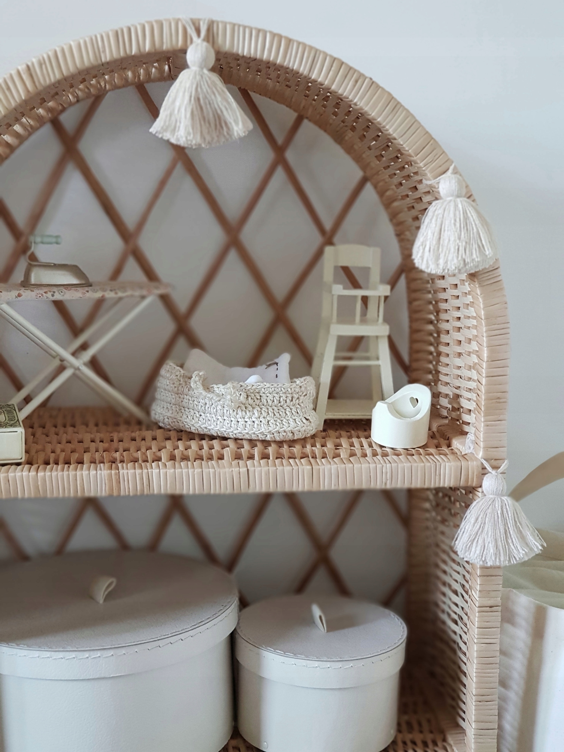 ETAŻERKA WIKLINOWA REGAŁ SZAFKA NATURALNA Szerokość mebla 50 cm