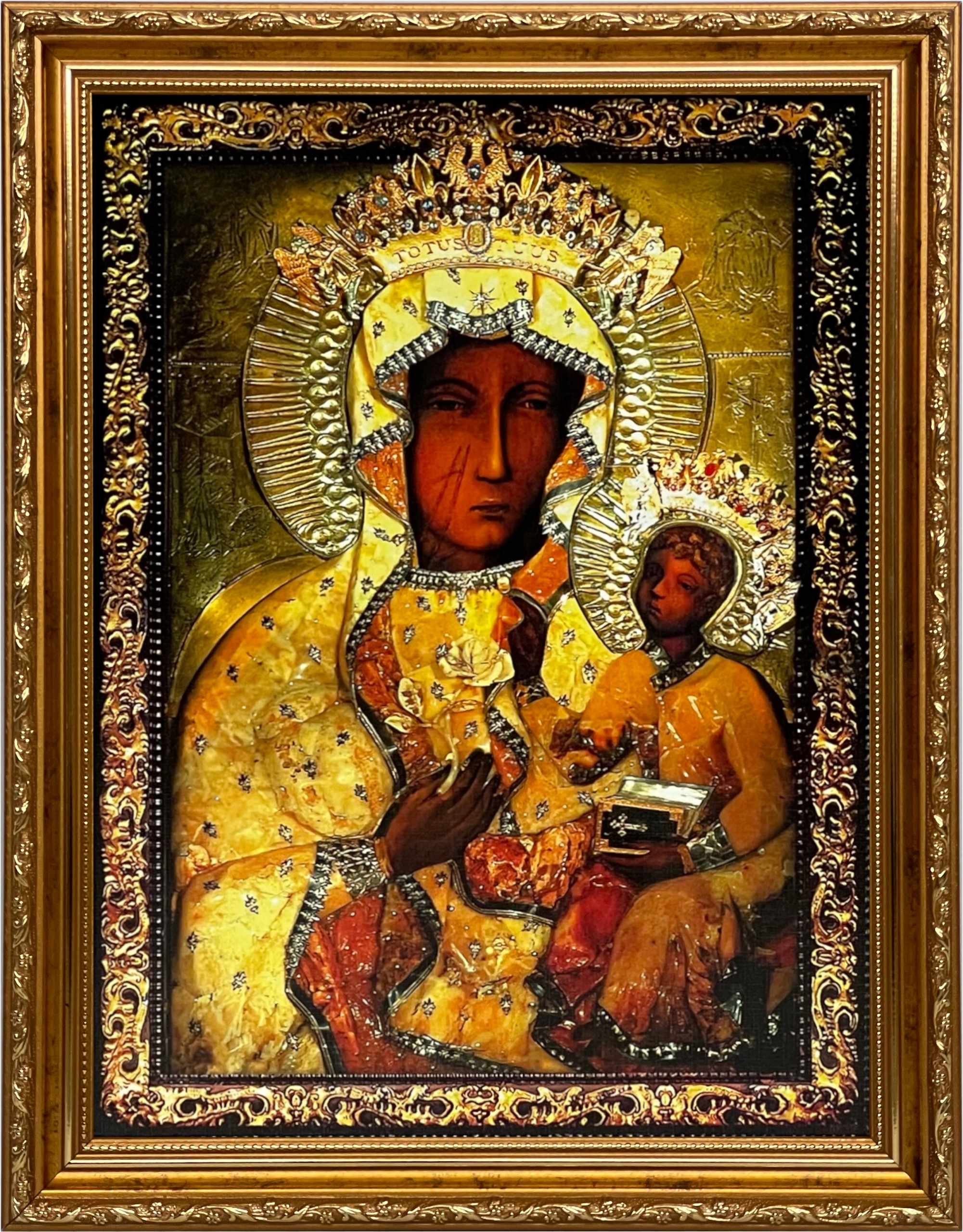 

Obraz 46x36 Matka Boska Częstochowska Złota Rama