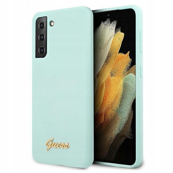 Guess GUHCS21MLSLMGLB S21+ G996niebieski/blue hardcase Silicone Script Meta