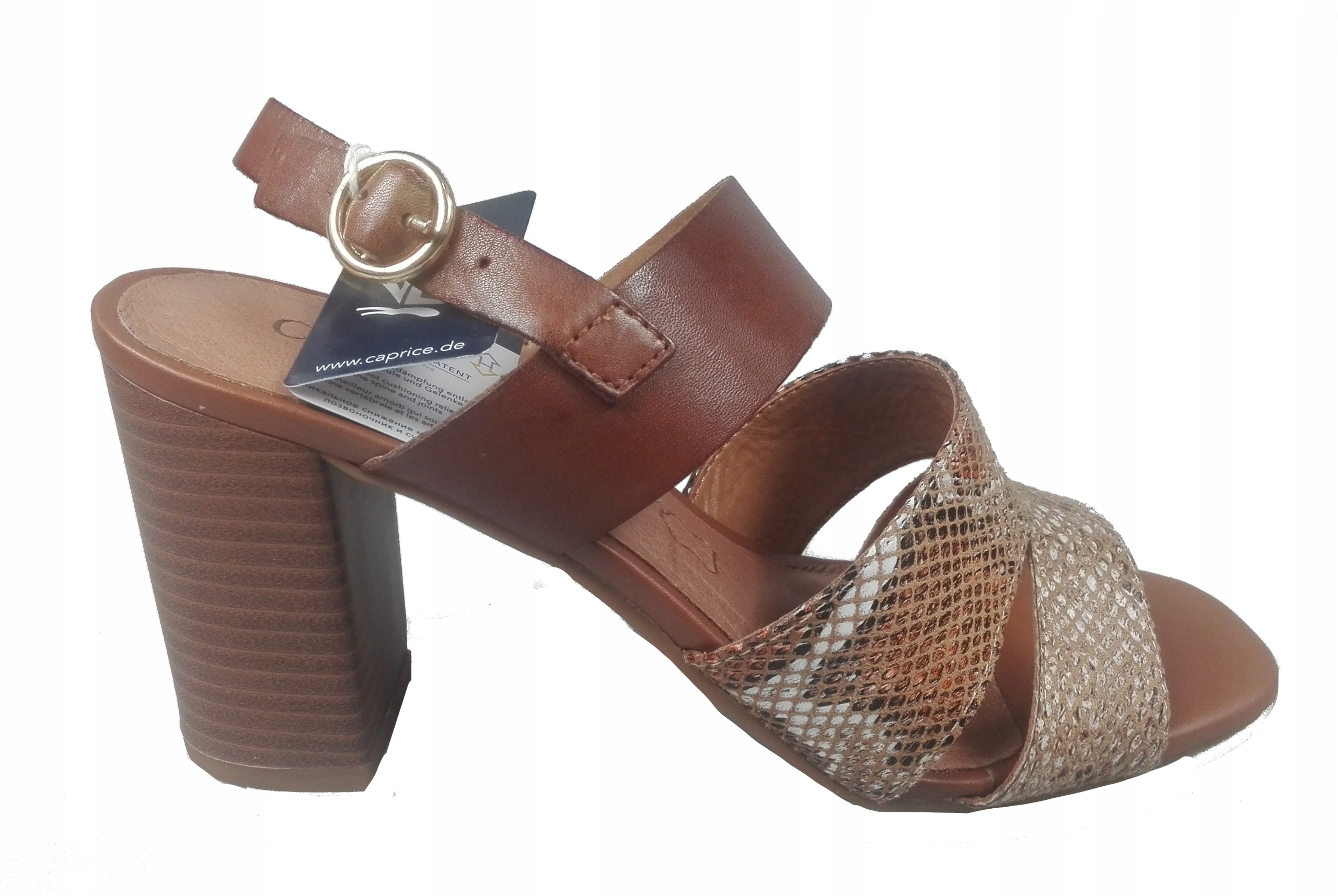 Caprice Sandály 9-28304-28 Cognac Snake r37