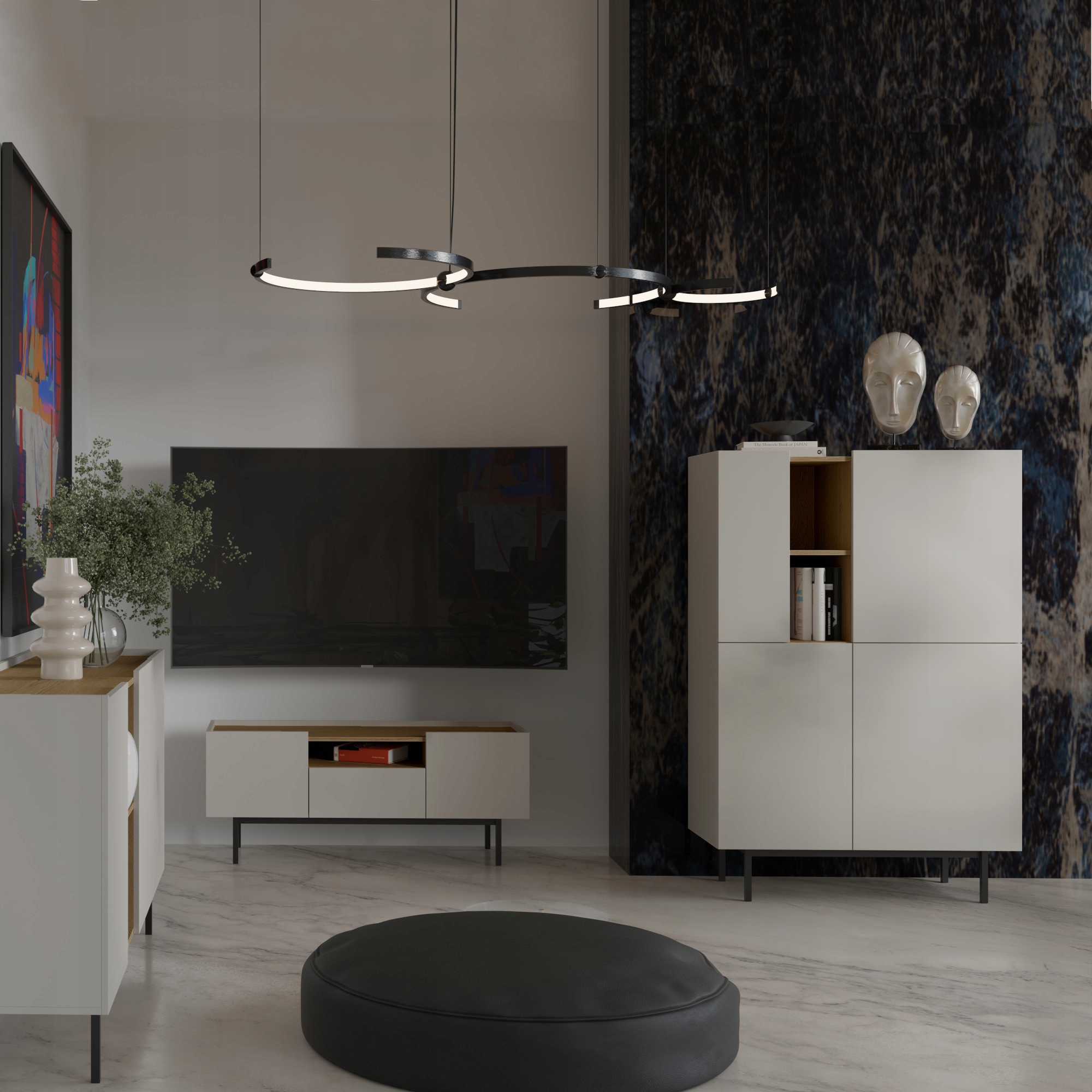 Szafka RTV stojąca Noel 120 Kaszmir / Dąb Cremona