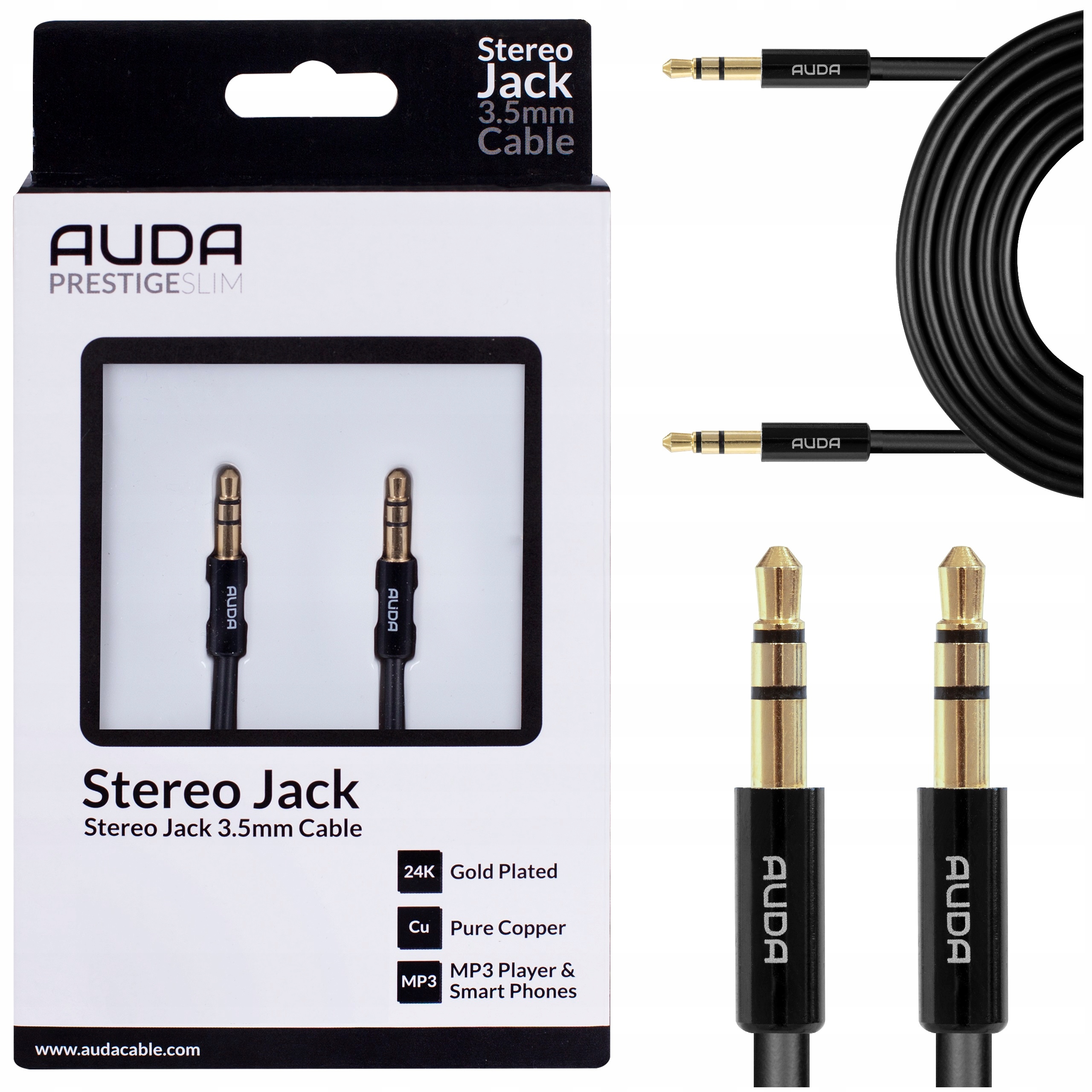 

Auda Kabel Audio Mini Jack 3,5MM Aux Slim 3m