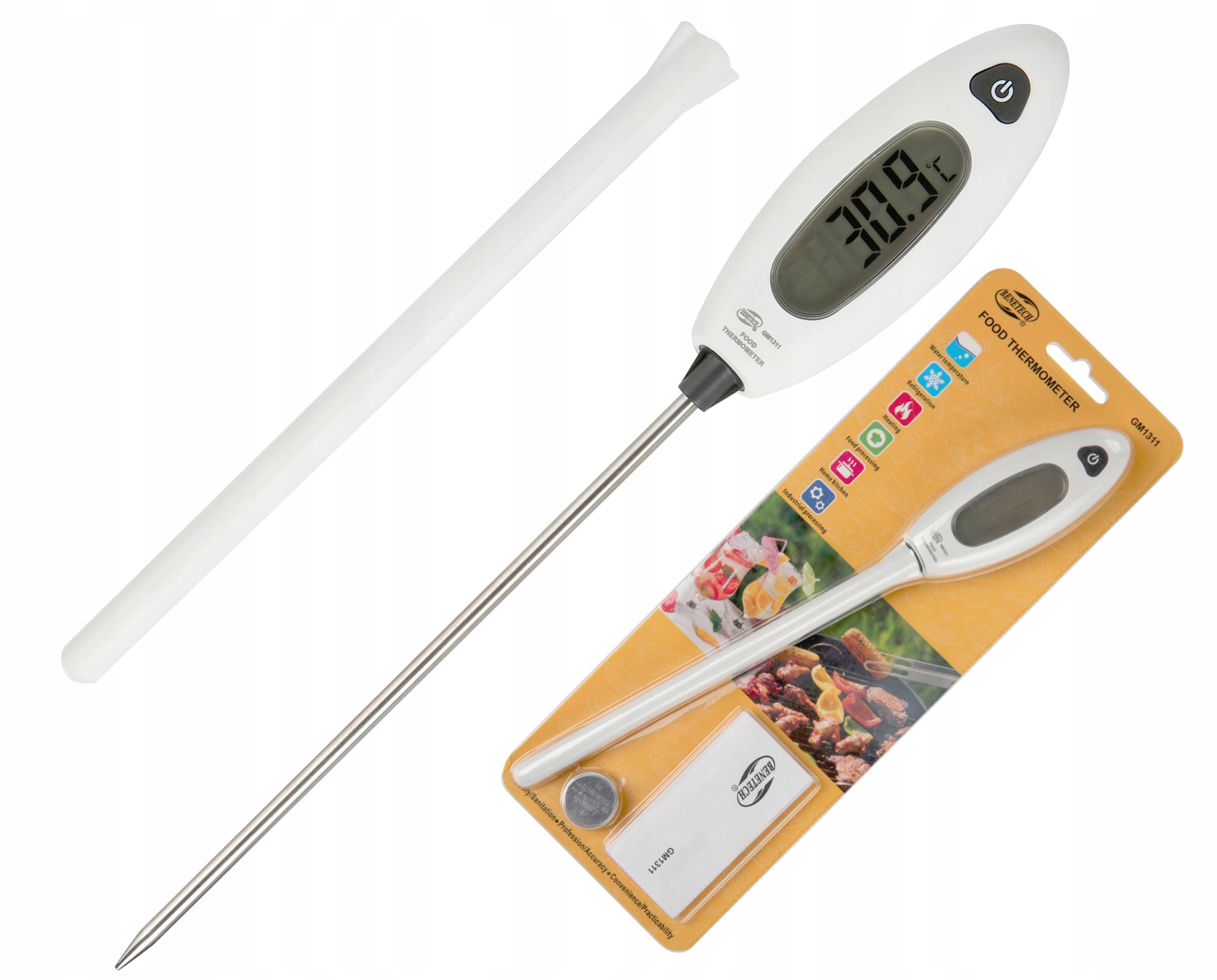 TERMOMETR KUCHENNY CYFROWY DO ŻYWNOŚCI GOTOWANIA Z SONDĄ -50°C +300°C LCD