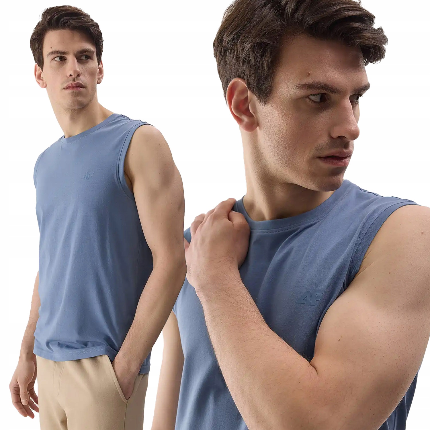 KOSZULKA MĘSKA 4F BEZ RĘKAWÓW BEZRĘKAWNIK BAWEŁNA TOP WIOSNA LATO WSS2M075 Rozmiar XXL