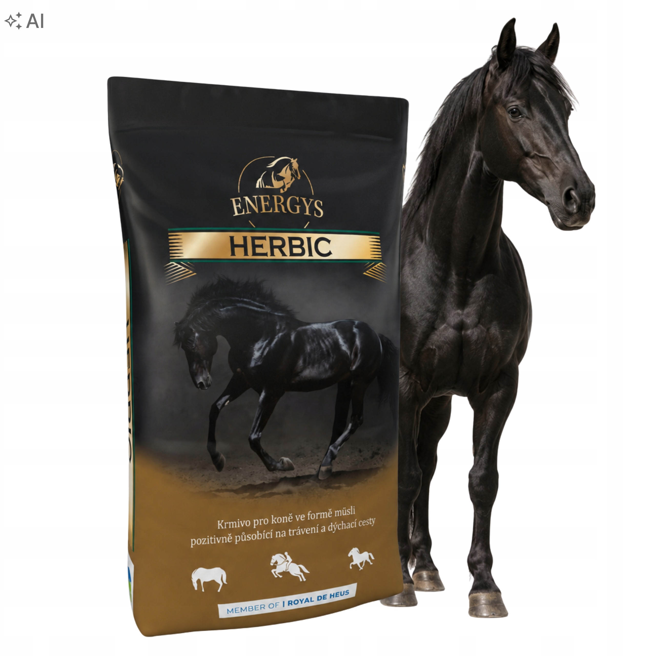 Krmivo pro koně müsli Energys Herbic 20kg podpora trávení a dýchání