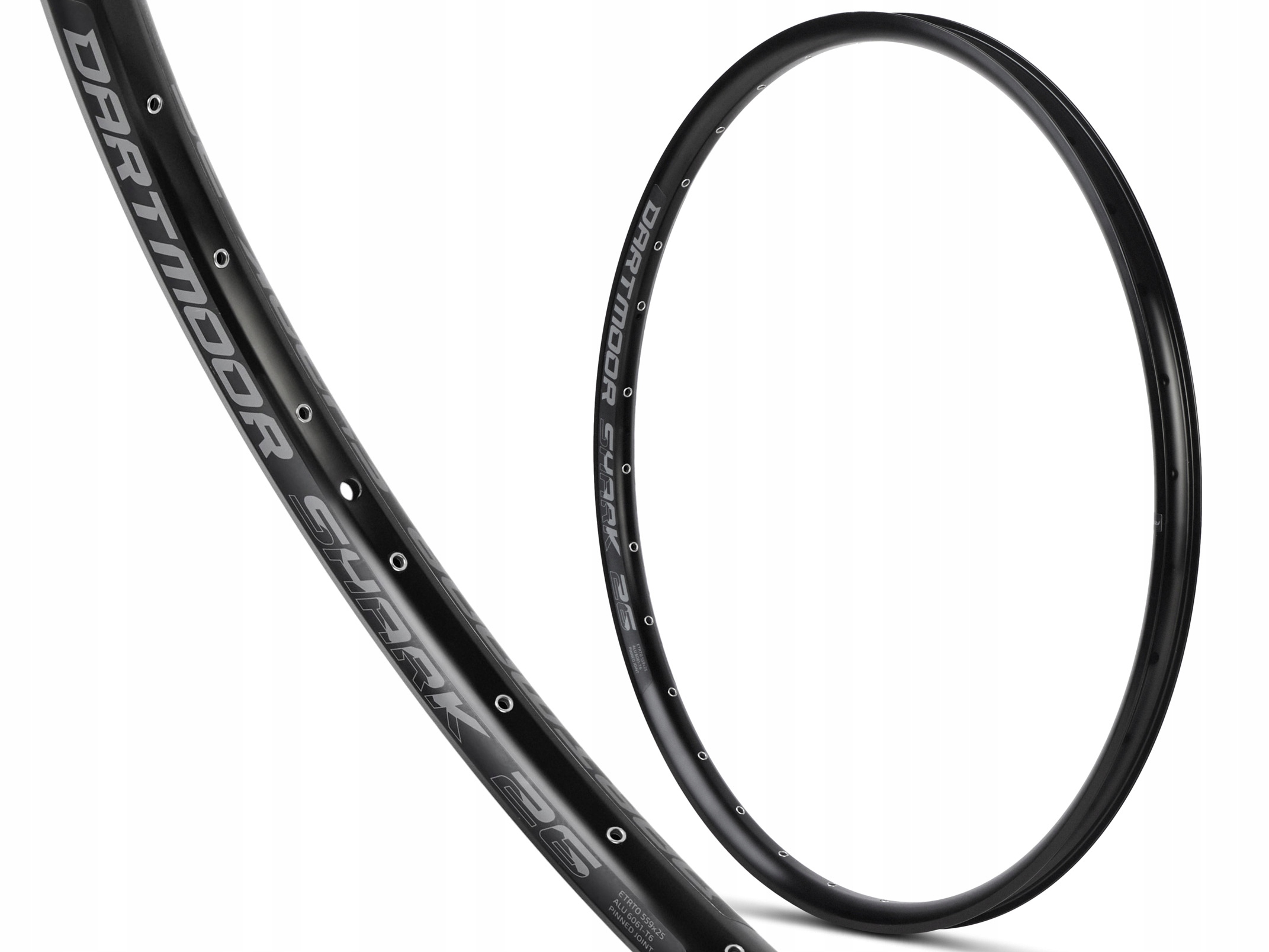 Obręcz Dartmoor Shark 26" 32h Czarna Dirt Street Pumptrack