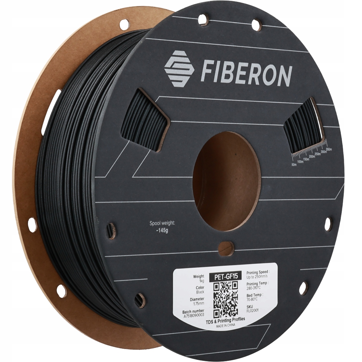 Polymaker Fiberon PET-GF15 Black 1,75mm 1kg