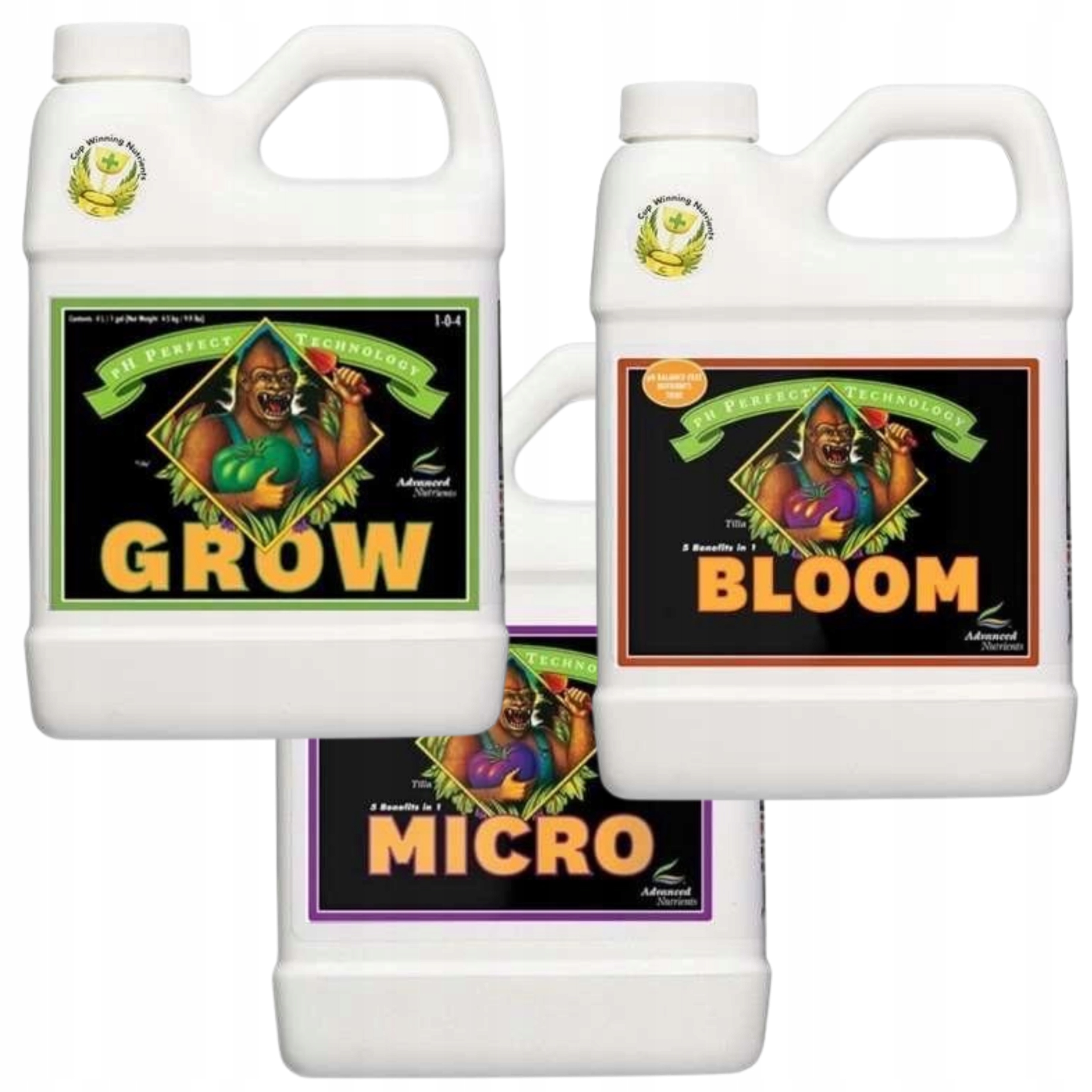 Zestaw Advanced Nutrients Grow Micro Bloom 3x 500ML z formułą pH Perfect