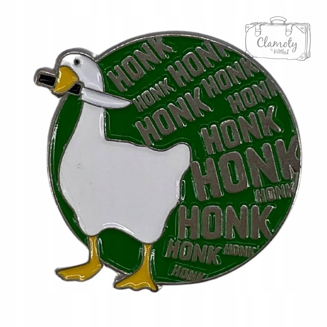 

Przypinka Metalowa Metal Pin Honk Kaczka z Nożem