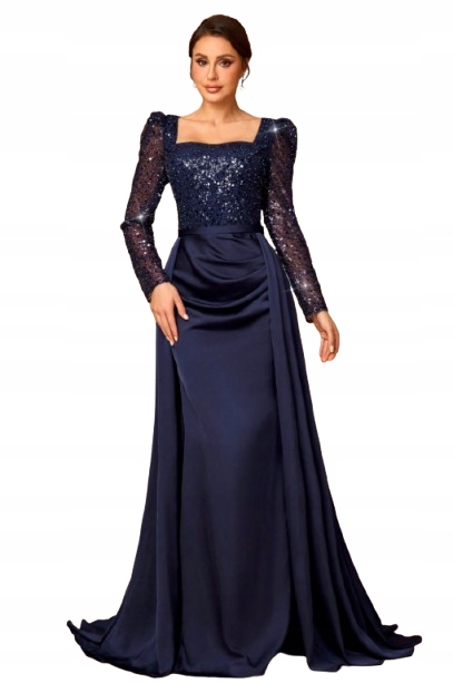 Shein Šaty Tmavě Modré Maxi Na Zip 40/42 1DC