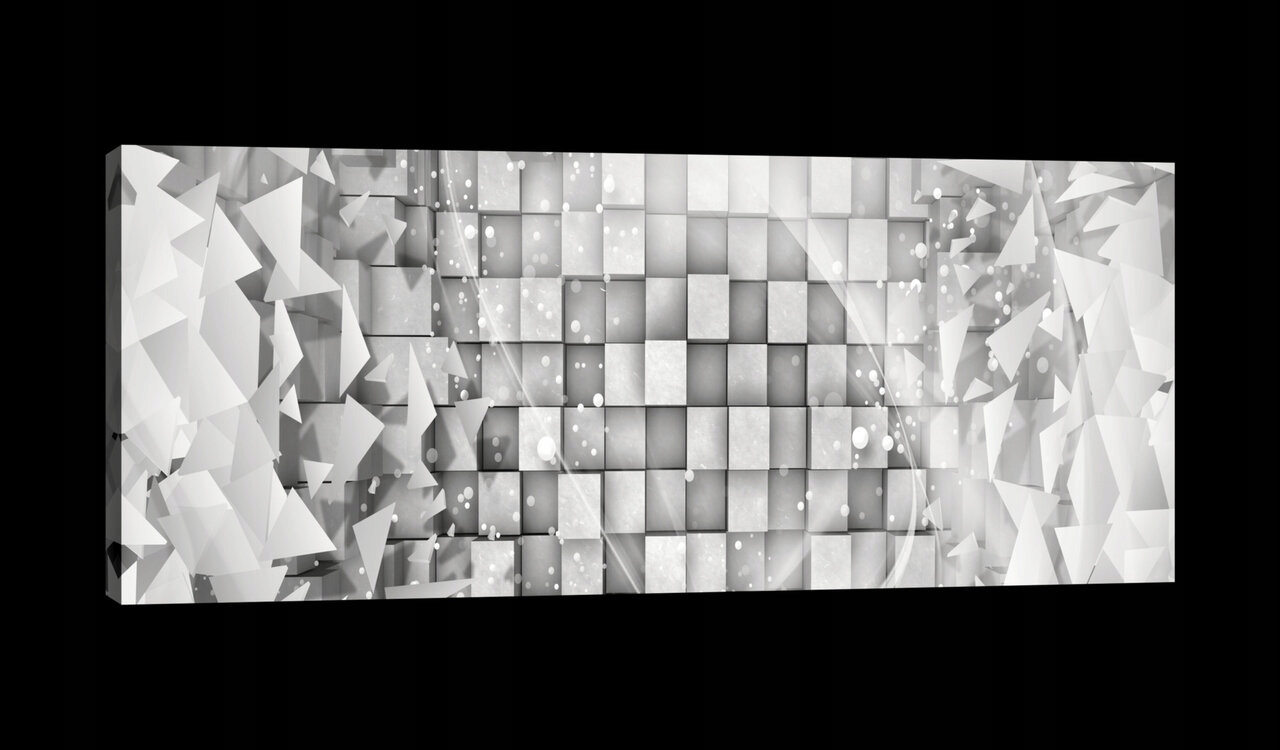 Obraz 145x45 Abstrakce 3D geometrie kuby trojúhelníky síťovina dynamika pohybu