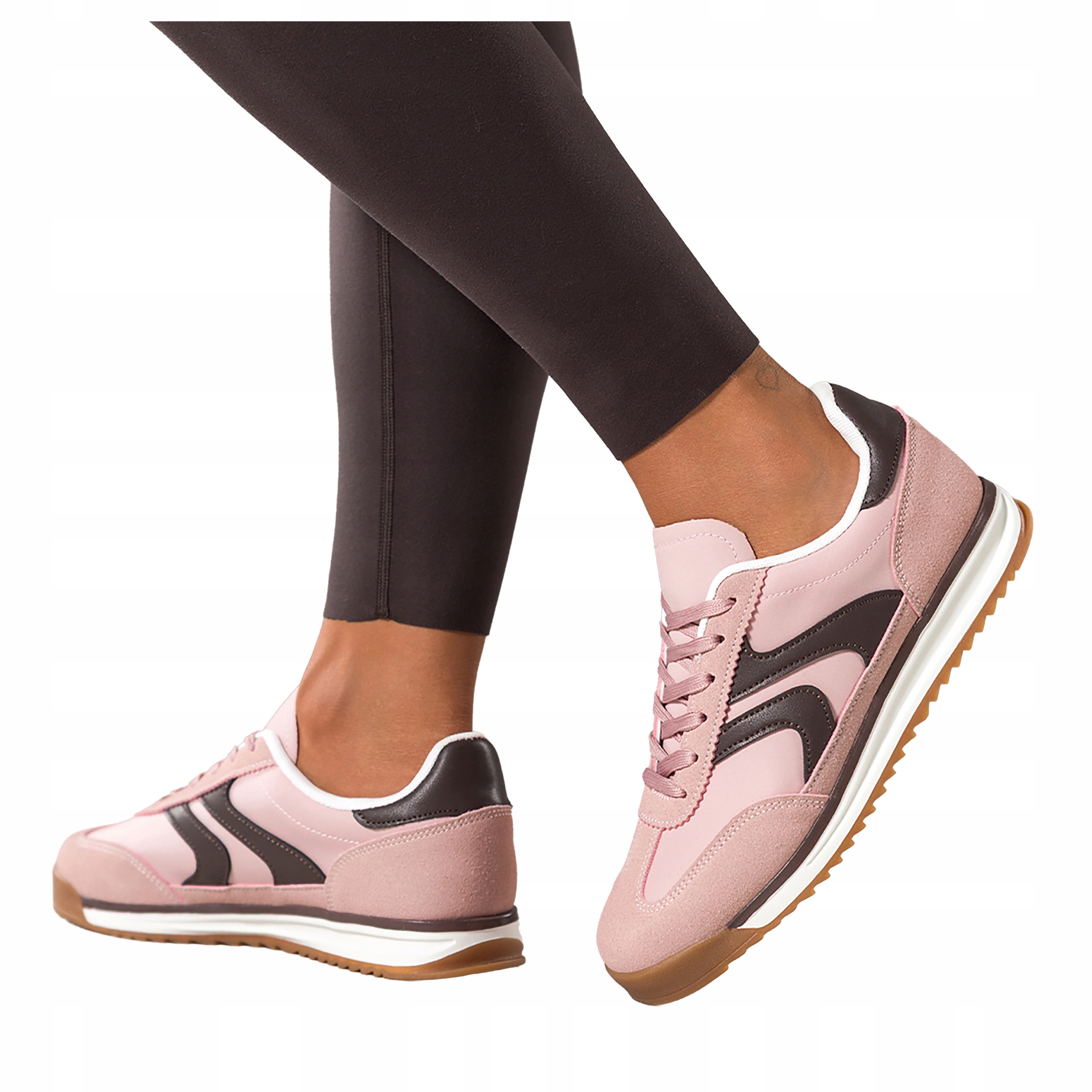 Sneakersy Růžové Dámské Sportovní Čokoládové Šněrovací Vložky Módní velikost 39