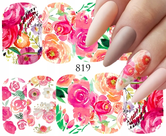 

Naklejki wodne na paznokcie Kwiatki,wiosenne 819