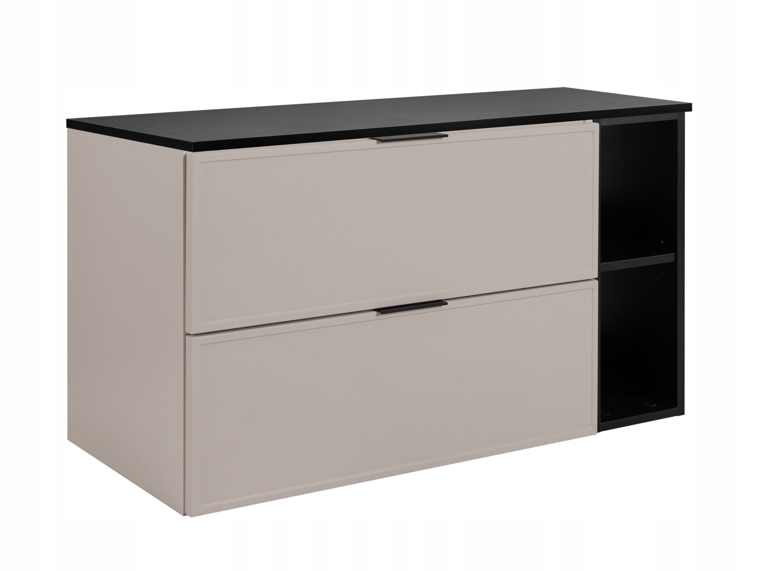 Koupelnová skříňka Závěsná sada Kašmír Regál Černá 80 Rámeček čela Mdf