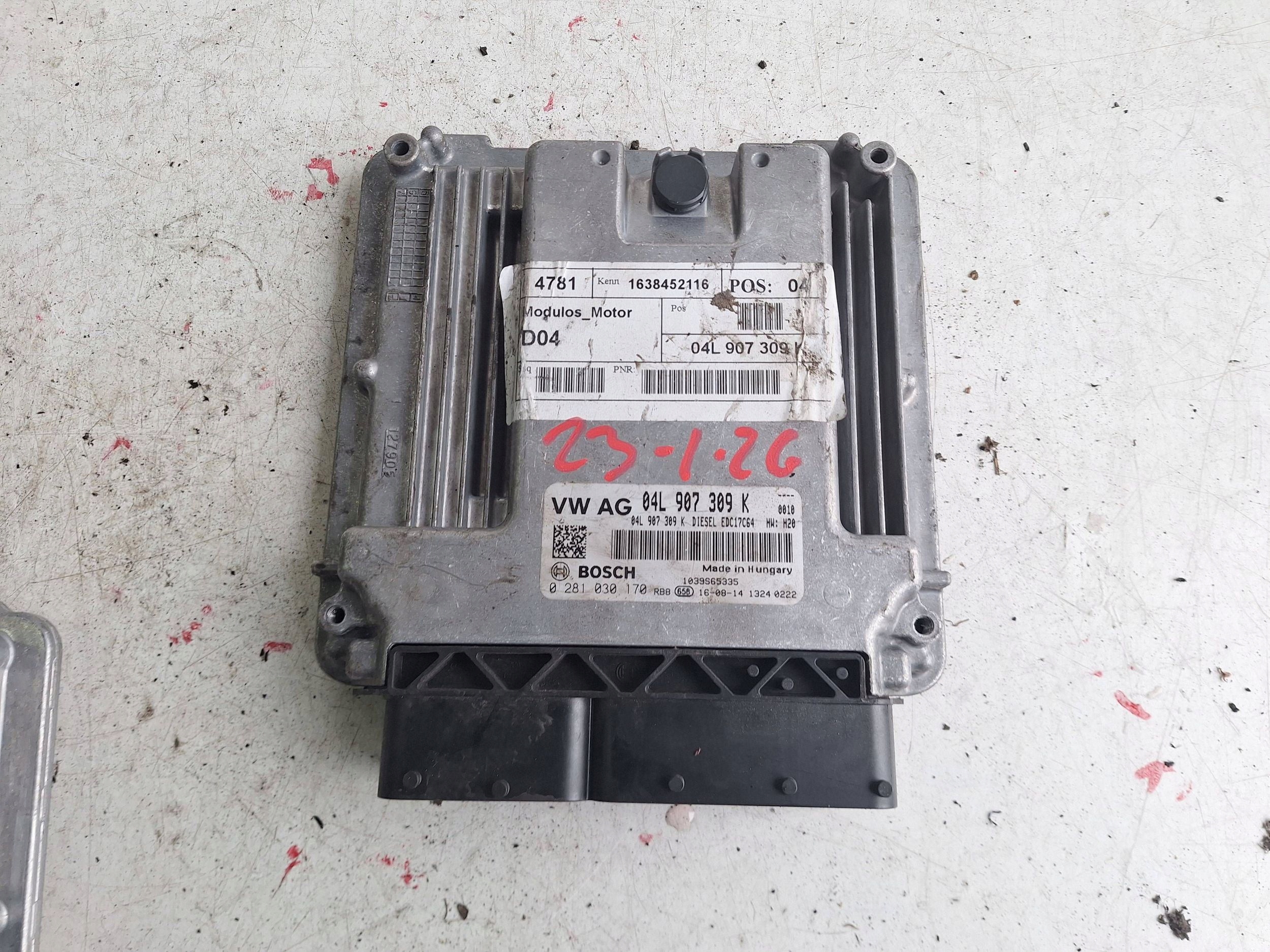 VOLKSWAGEN computer control unit of the engine 04L907309K BOSCH 0281030170