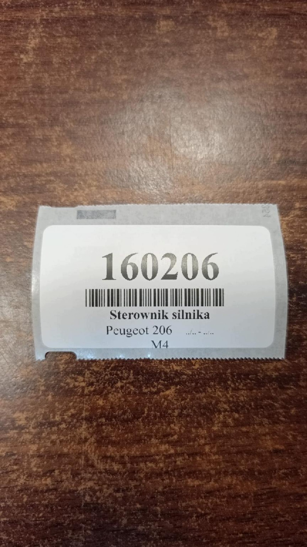 PEUGEOT 206 control unit of the engine 9648620980