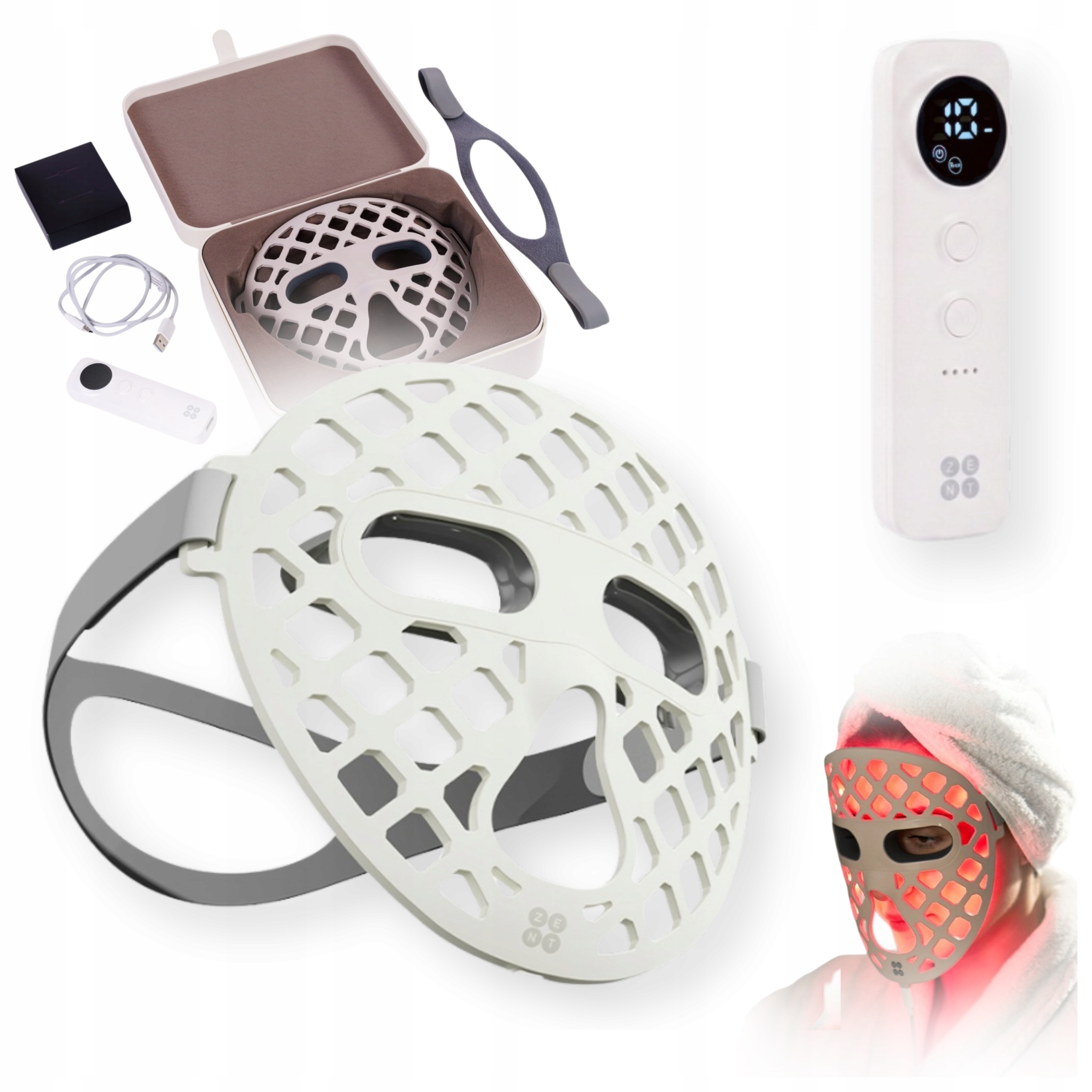 Led maska na obličej pro fotonovou terapii světelná terapie Pouzdro 4 barvy