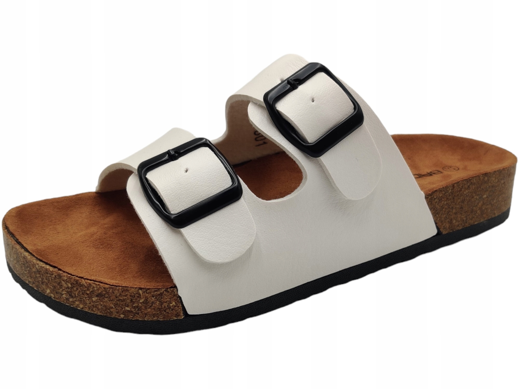 KLAPKI DAMSKIE SKÓRZANE NA KORKU BUTY PROFILOWANE STYLOWE