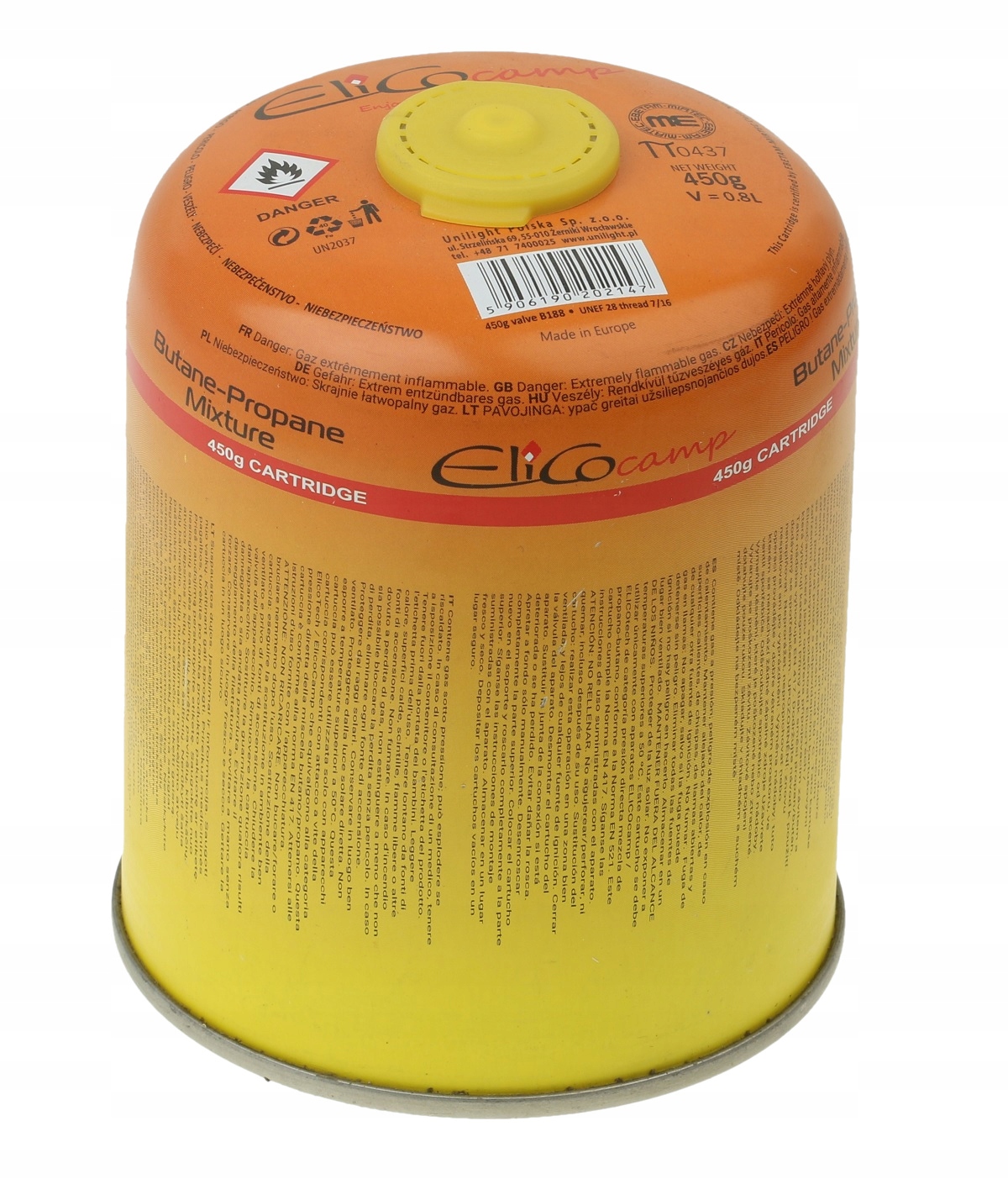 Kartusz gazowy 450g nabój gwintowy 800 ml EliCo